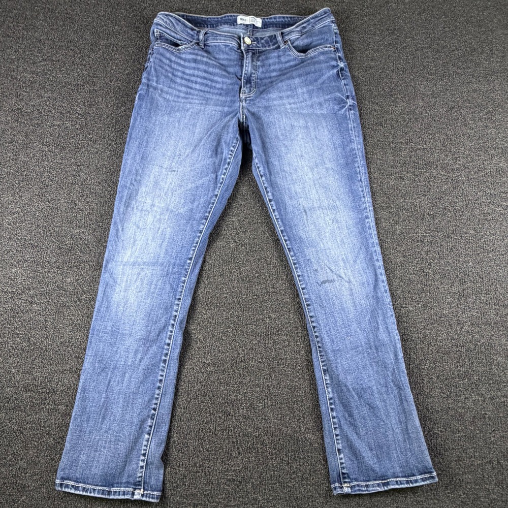 BKE Jeans Womens 31 (34x29) Gabby Curvy High Rise Straight Blue Stretch ABK665